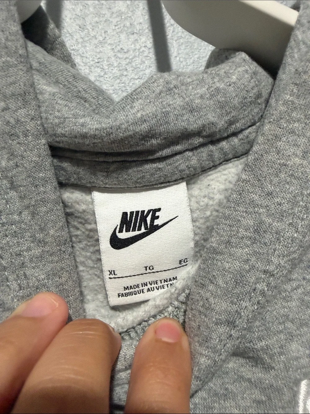 Nike boys Heather Gray Crewneck Hoodie with Small Swoosh